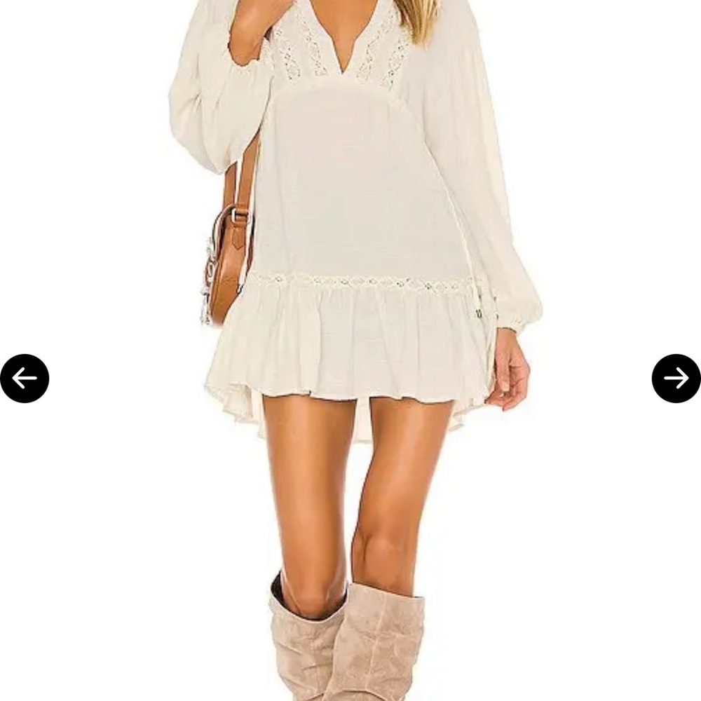 Free people Boho Mini Dress with Lace Details